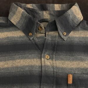 CHAPS LS Brushed Flannel All Cotton Horizontal Striped Shirt